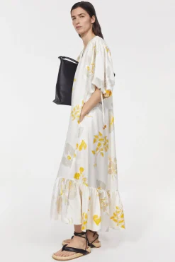 Dakota Leaf Hammered Dress Rodebjer